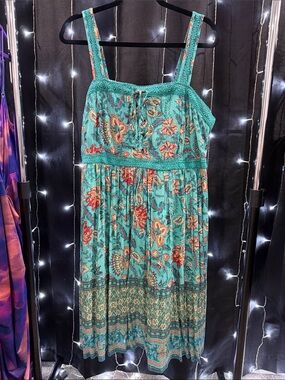 Maurices Teal Floral Maxi Sundress
